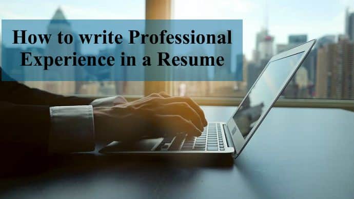 How to write Professional Experience in a Resume